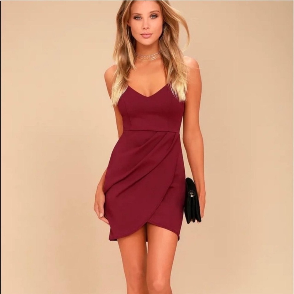 Lulus - Small - Forever Your Girl Wine Red Bodycon Dress